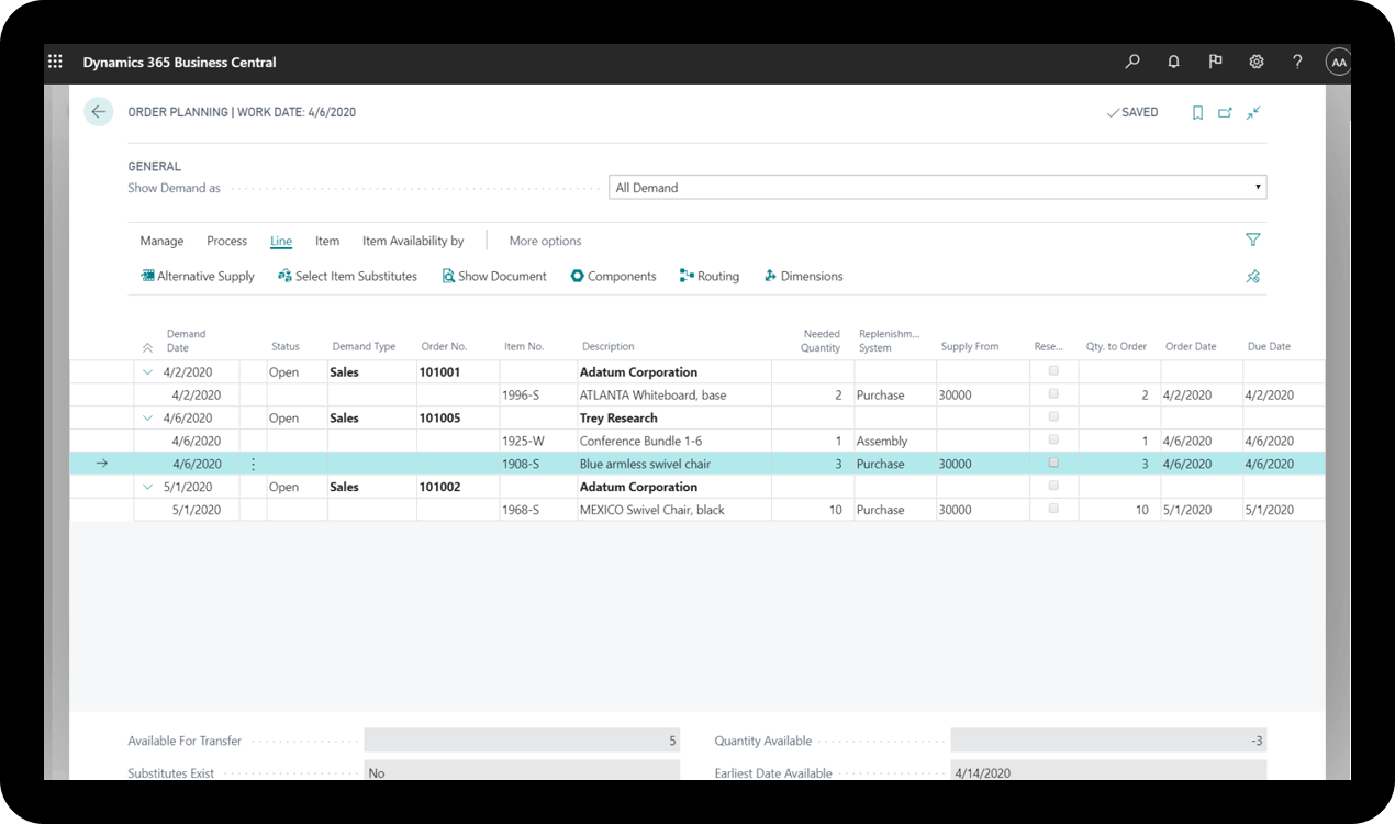 Dynamics 365 Business Central - Supply chain management