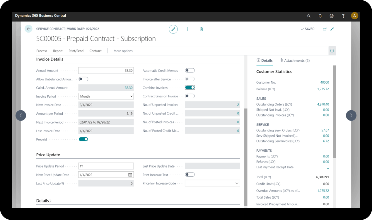 Dynamics 365 Business Central - Gestione assistenza